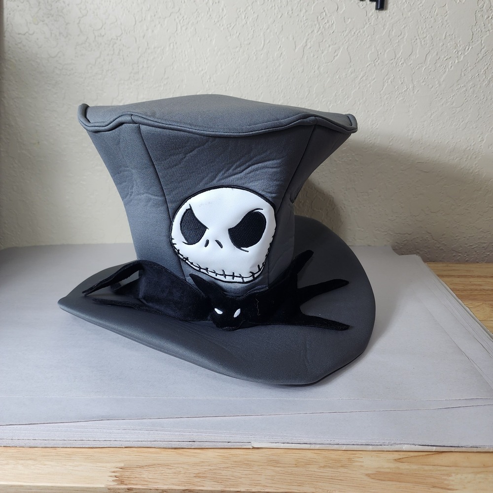 Disney Parks Nightmare Before Christmas Jack Skellington Top Hat Gray Bat Bow